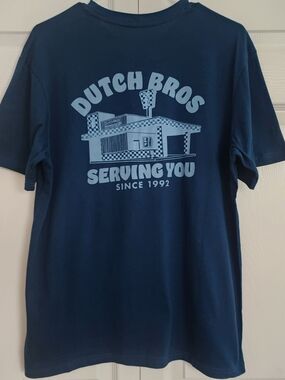 Dutch Bros Coffee Graphic Tee Navy/Light Blue, Mens M